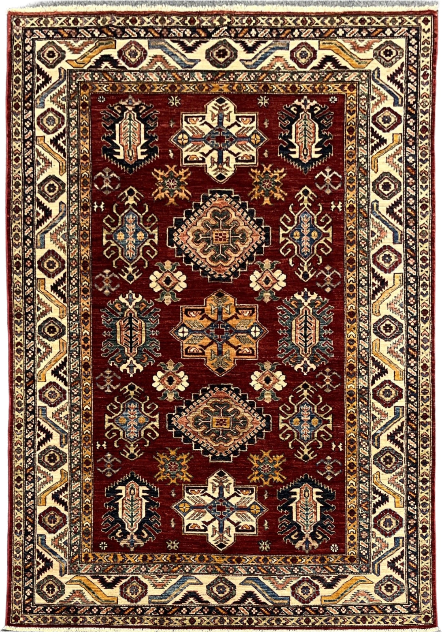 Super Kazak 6X8 Handmade Wool Rug # 14571