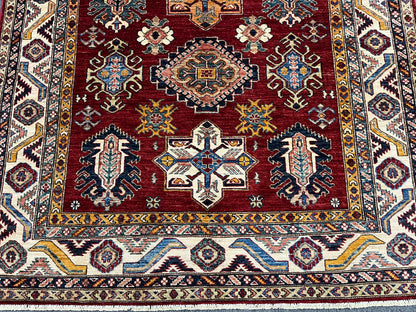 Super Kazak 6X8 Handmade Wool Rug # 14571