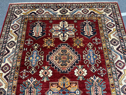 Super Kazak 6X8 Handmade Wool Rug # 14571