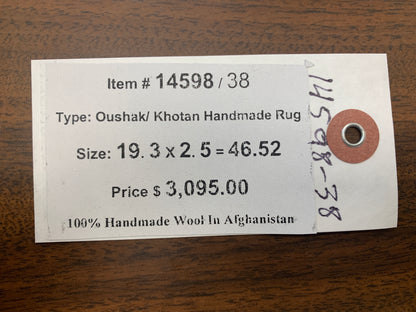 Oushak Khotan 2'5" x 19' Handmade Wool Runner Rug # 14598
