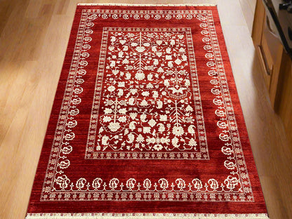 6X9 Red/Beige Bakshaish Design Area Rug # 14604