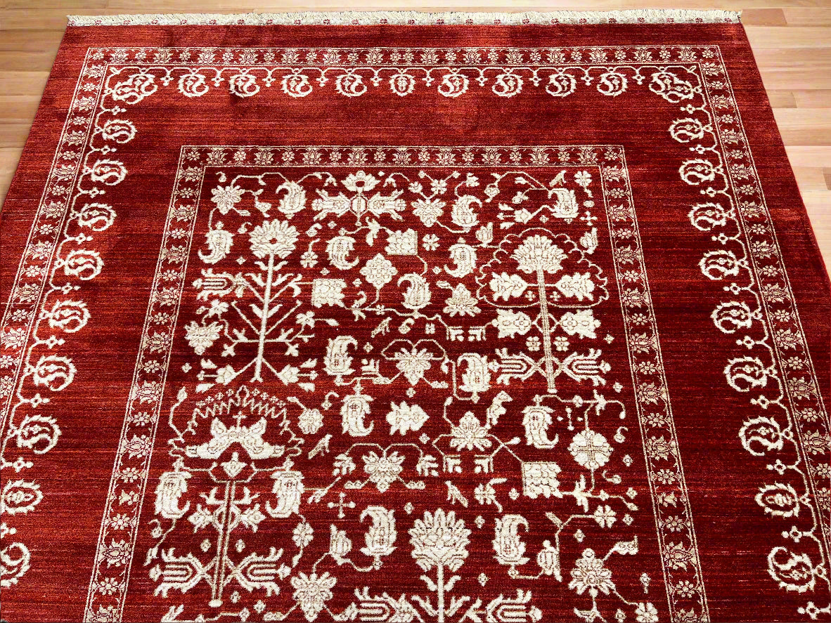6X9 Red/Beige Bakshaish Design Area Rug # 14604