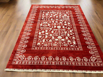 6X9 Red/Beige Bakshaish Design Area Rug # 14604