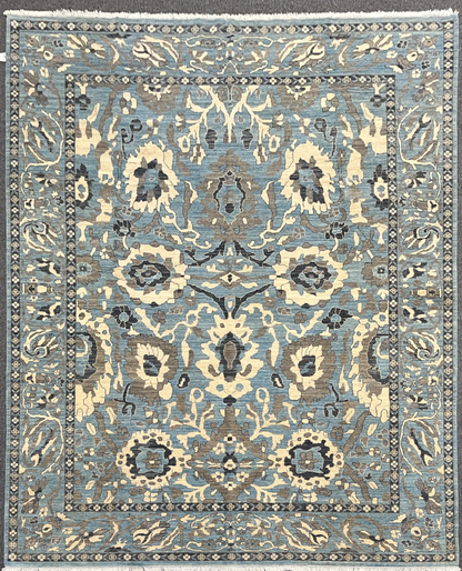 Light Mint Blue 9X12 Oushak Handmade Wool Rug # 11878