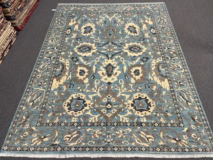 Light Mint Blue 9X12 Oushak Handmade Wool Rug # 11878