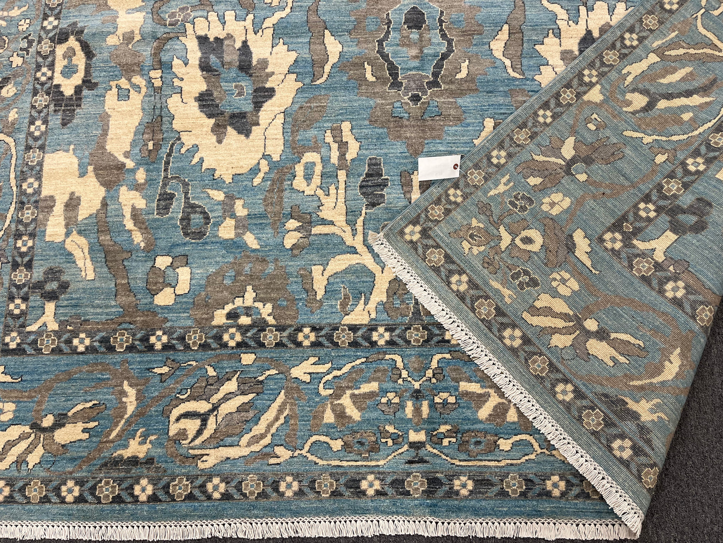 Light Mint Blue 9X12 Oushak Handmade Wool Rug # 11878