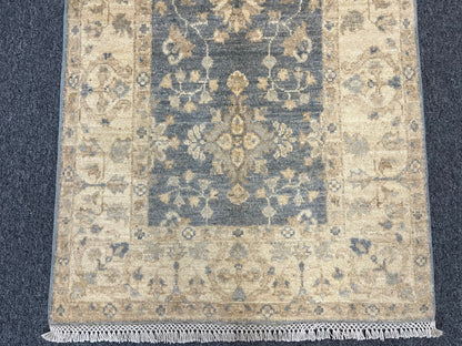 Gray Oushak Runner 3'X10' Handmade Wool Rug # 14280