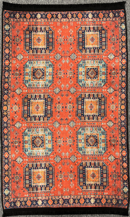 3X4 Geometric Machine Washable Area Rug