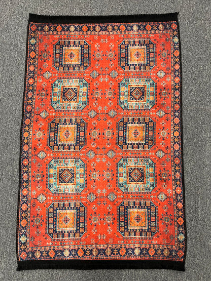 3X4 Geometric Machine Washable Area Rug