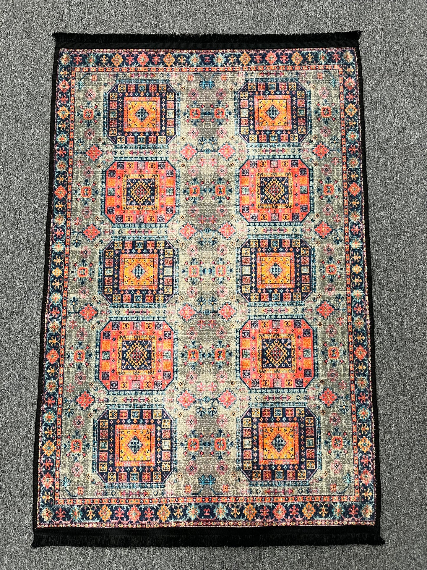 3X4 Geometric Machine Washable Area Rug
