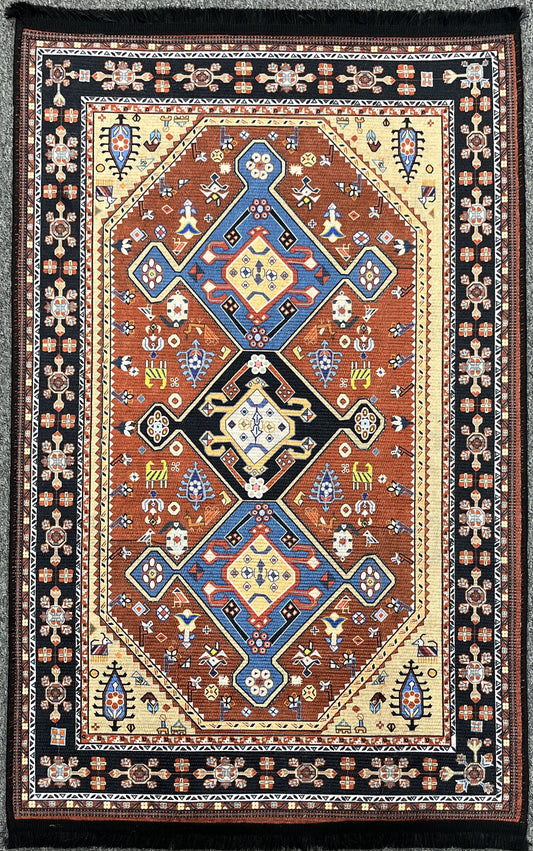 Tribal Geometric Machine Washable Area Rug