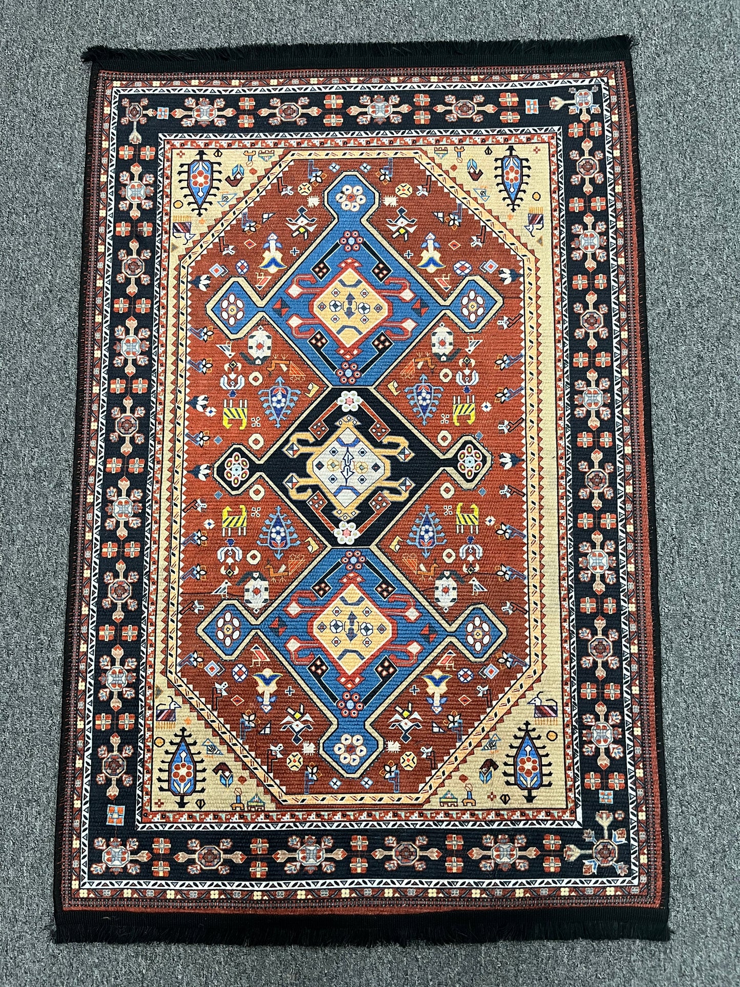 Tribal Geometric Machine Washable Area Rug