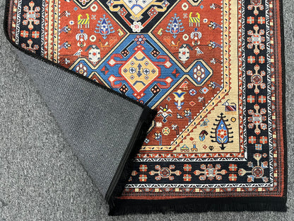 Tribal Geometric Machine Washable Area Rug