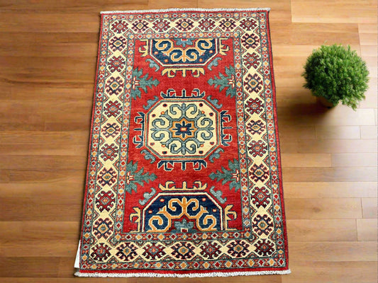 3' X 4' Kazak Handmade Wool Rug # 13864