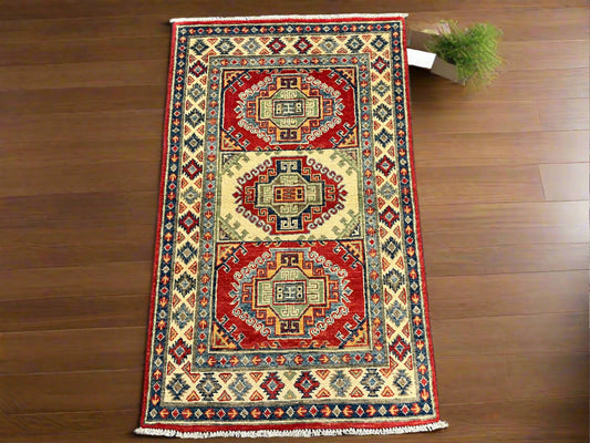 3' X 4' Kazak Handmade Wool Rug # 13863