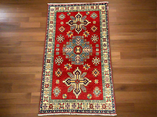 3' X 5' Kazak Handmade Wool Rug # 13859