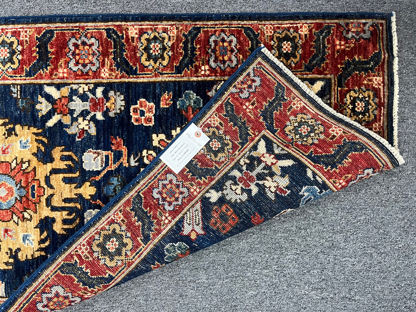 2' 7"X13 Afghan Karaja Handmade Wool Runner Rug # 14651