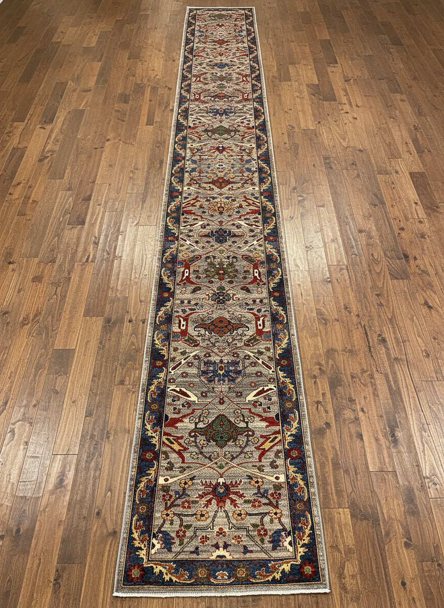 2' 9"X 23' Afghan Bijer Handmade Wool Runner Rug # 14643