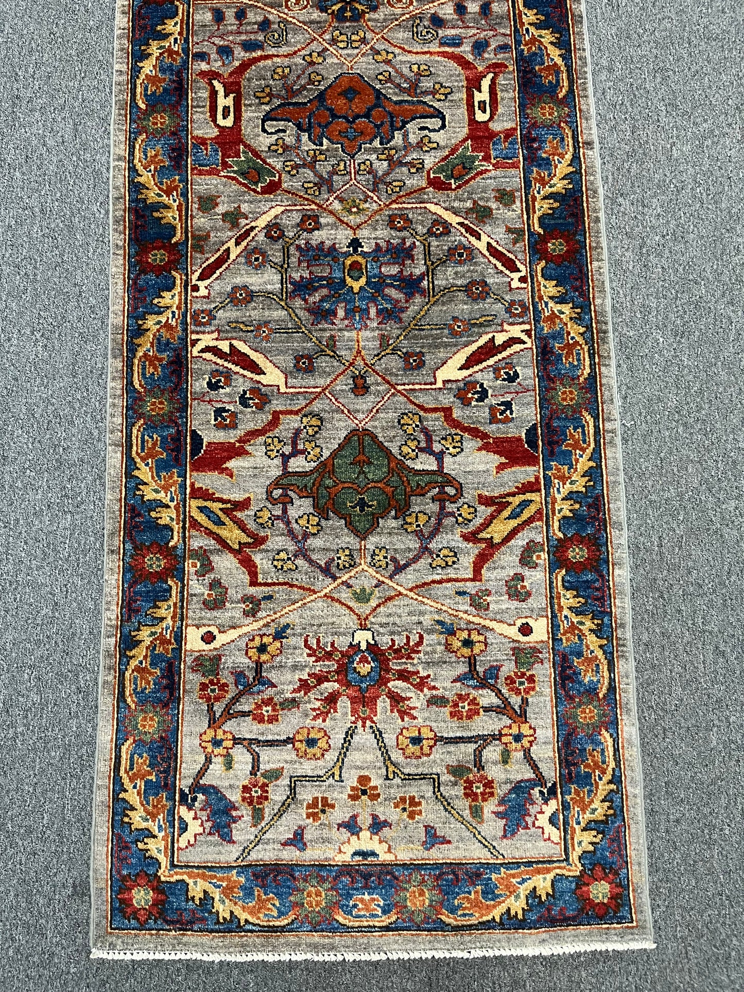 2' 9"X 23' Afghan Bijer Handmade Wool Runner Rug # 14643
