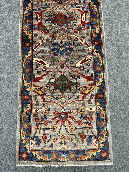 2' 9"X 23' Afghan Bijer Handmade Wool Runner Rug # 14643