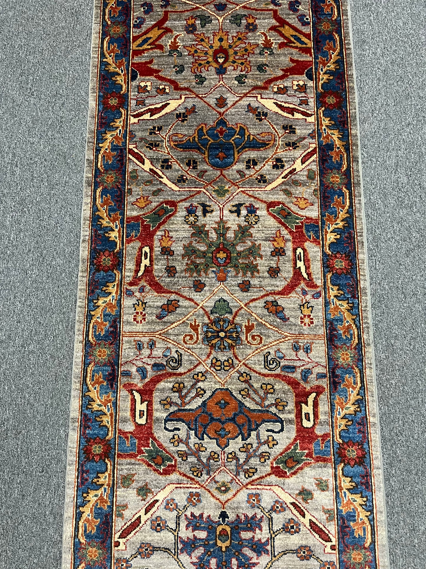 2' 9"X 23' Afghan Bijer Handmade Wool Runner Rug # 14643