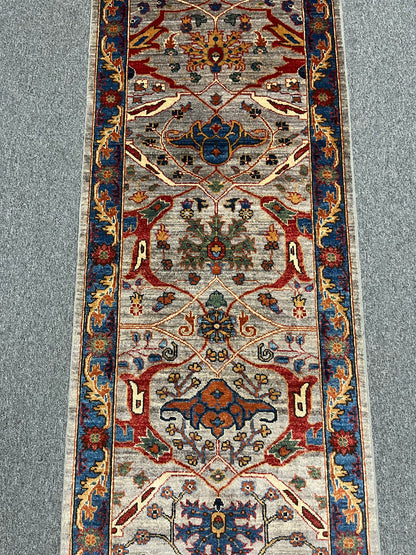 2' 9"X 23' Afghan Bijer Handmade Wool Runner Rug # 14643
