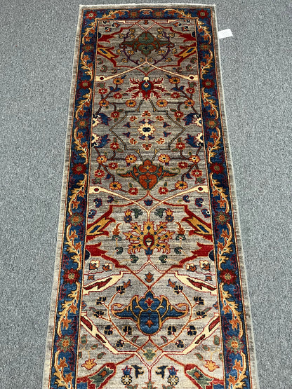 2' 9"X 23' Afghan Bijer Handmade Wool Runner Rug # 14643