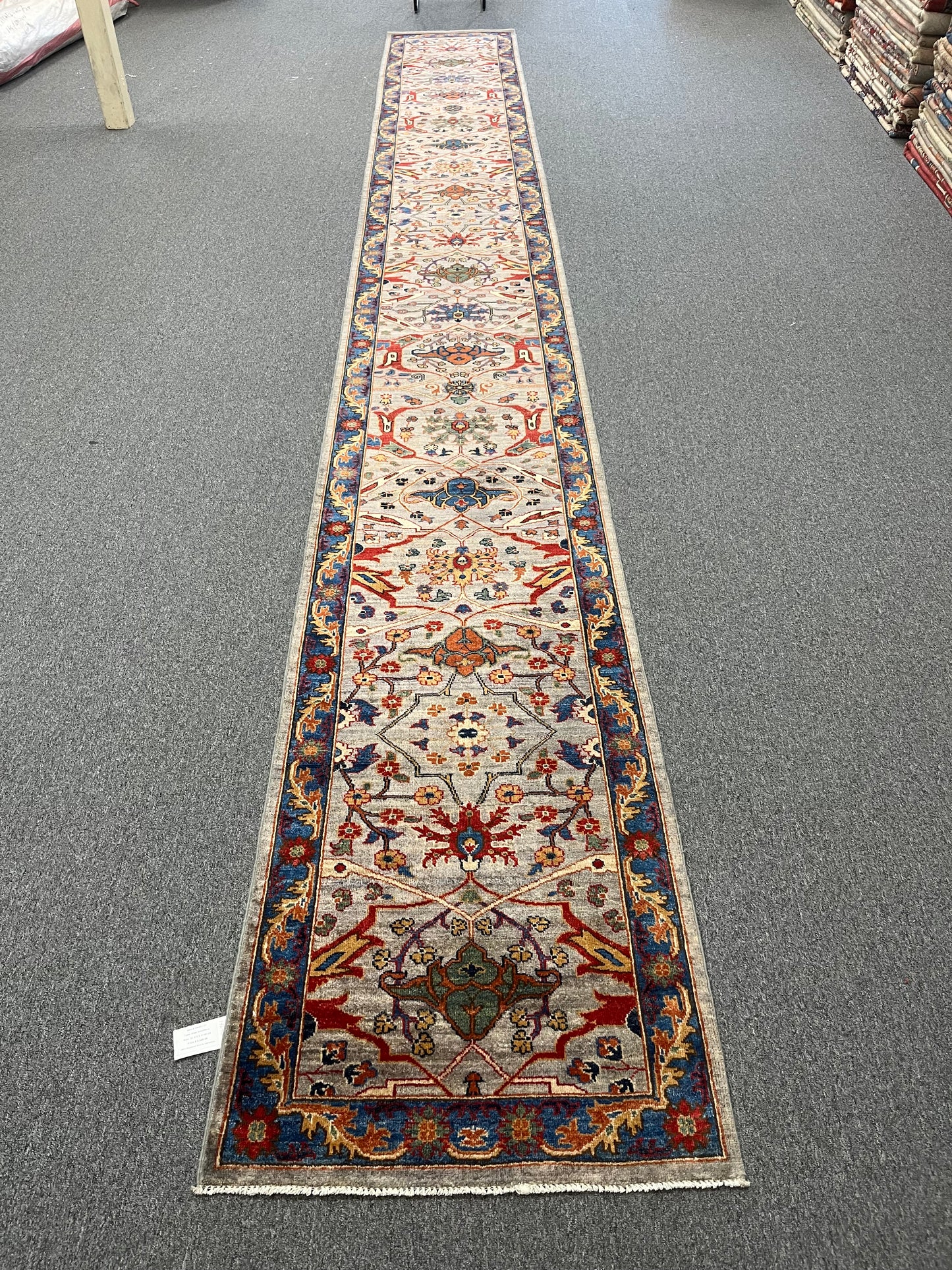 2' 9"X 23' Afghan Bijer Handmade Wool Runner Rug # 14643