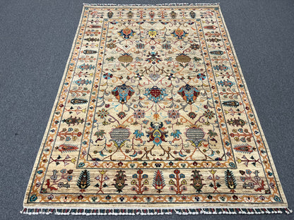 6X9 Afghan Mohal Handmade Wool Rug # 14672