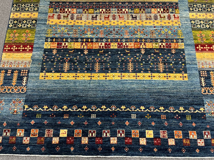 6X8 Afghan Khurjin Gabbeh Handmade Wool Rug # 14673