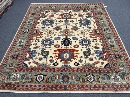 8X10 Afghan Mohal Beige Handmade Wool Rug # 14631