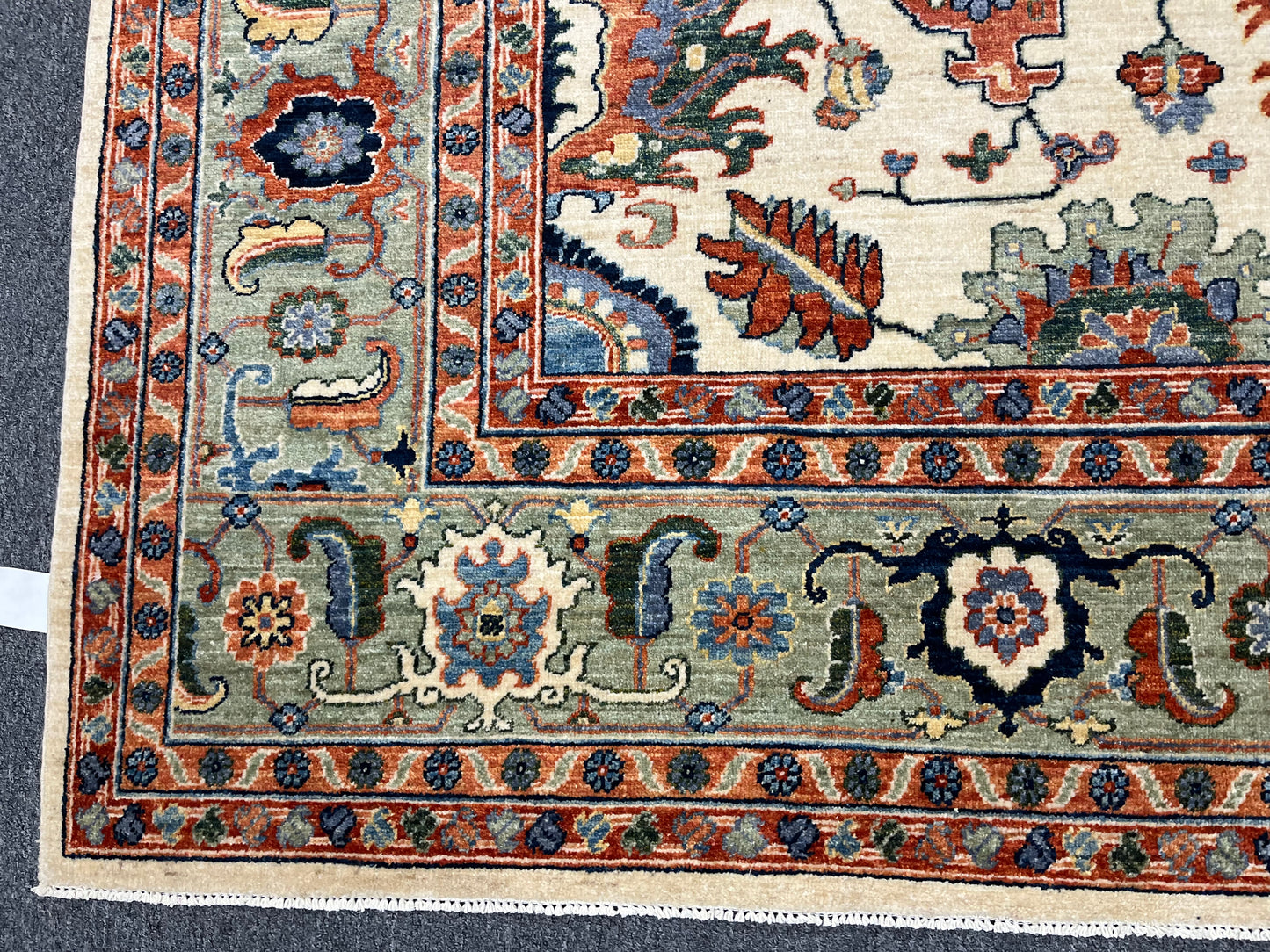 8X10 Afghan Mohal Beige Handmade Wool Rug # 14631