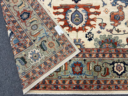 8X10 Afghan Mohal Beige Handmade Wool Rug # 14631