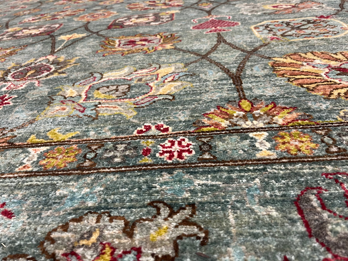 8X10 Afghan Mohal Blue Green Handmade Wool Rug # 14619