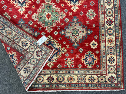 Red/Beige 5X7 Kazak Handmade Wool Rug # 13842