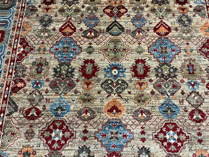 8X10 Mina khani Tribal Light Blue Handmade Wool Rug # 14670