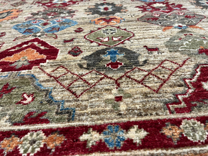 8X10 Mina khani Tribal Light Blue Handmade Wool Rug # 14670