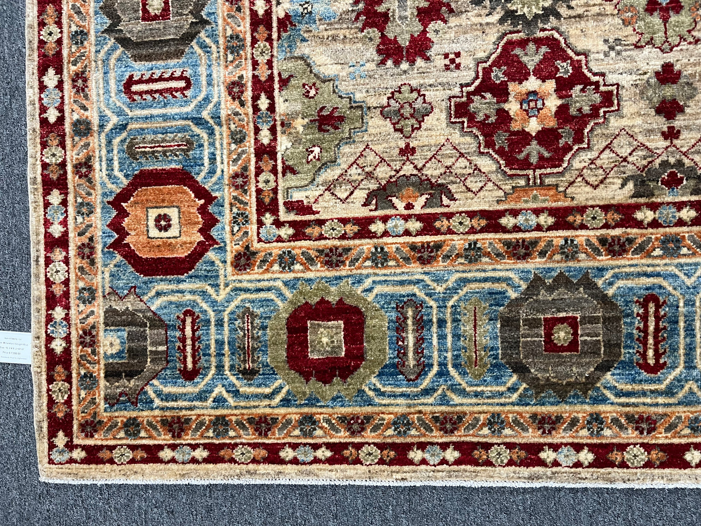 8X10 Mina khani Tribal Light Blue Handmade Wool Rug # 14670