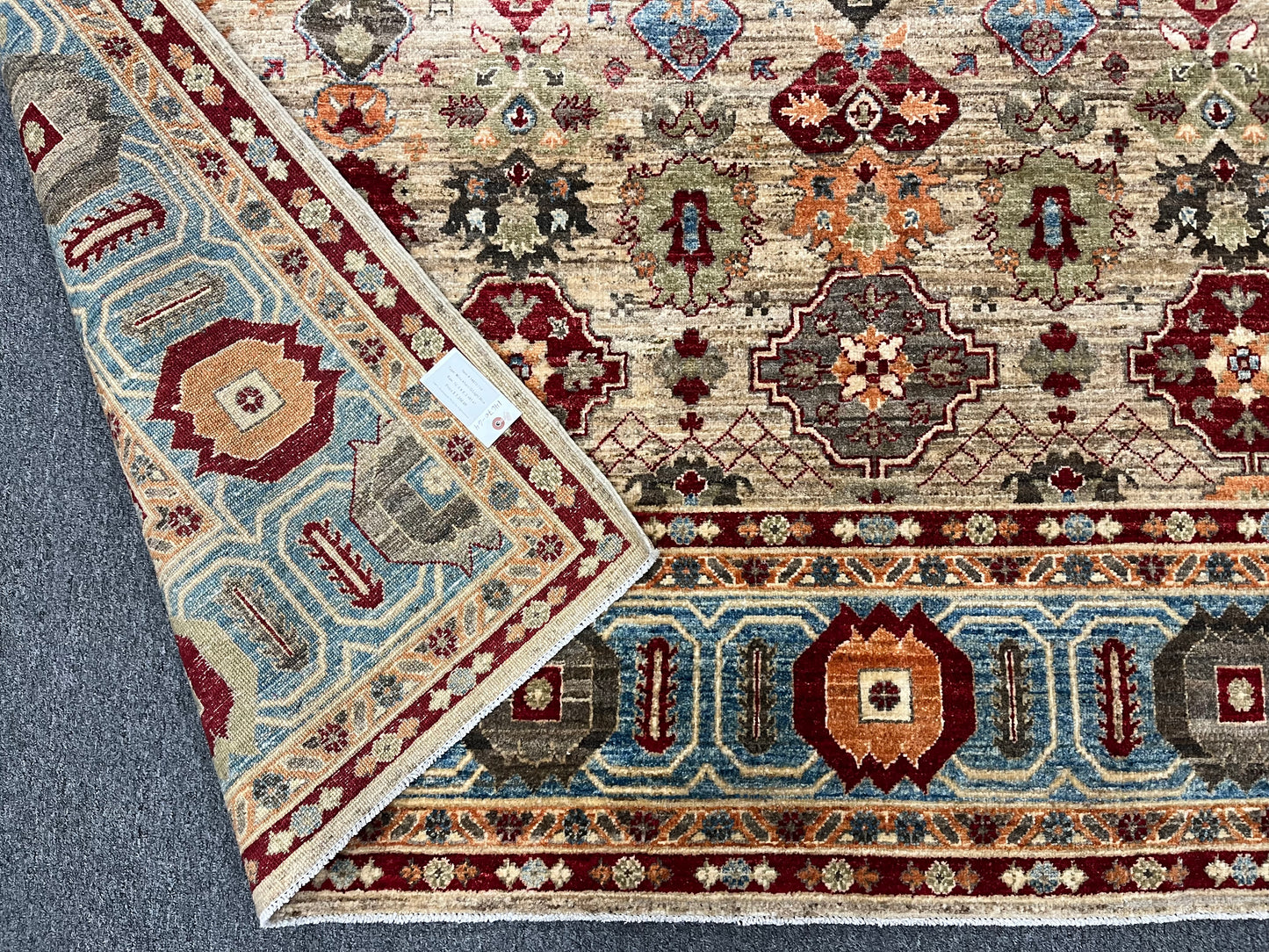 8X10 Mina khani Tribal Light Blue Handmade Wool Rug # 14670