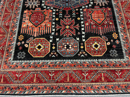 8X10 Afghan Sina Navy Handmade Wool Rug # 14627