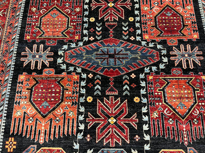 8X10 Afghan Sina Navy Handmade Wool Rug # 14627