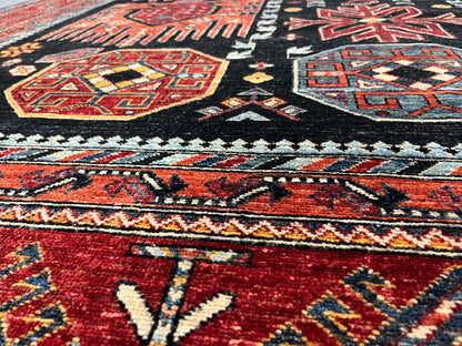 8X10 Afghan Sina Navy Handmade Wool Rug # 14627