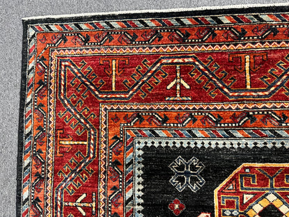 8X10 Afghan Sina Navy Handmade Wool Rug # 14627