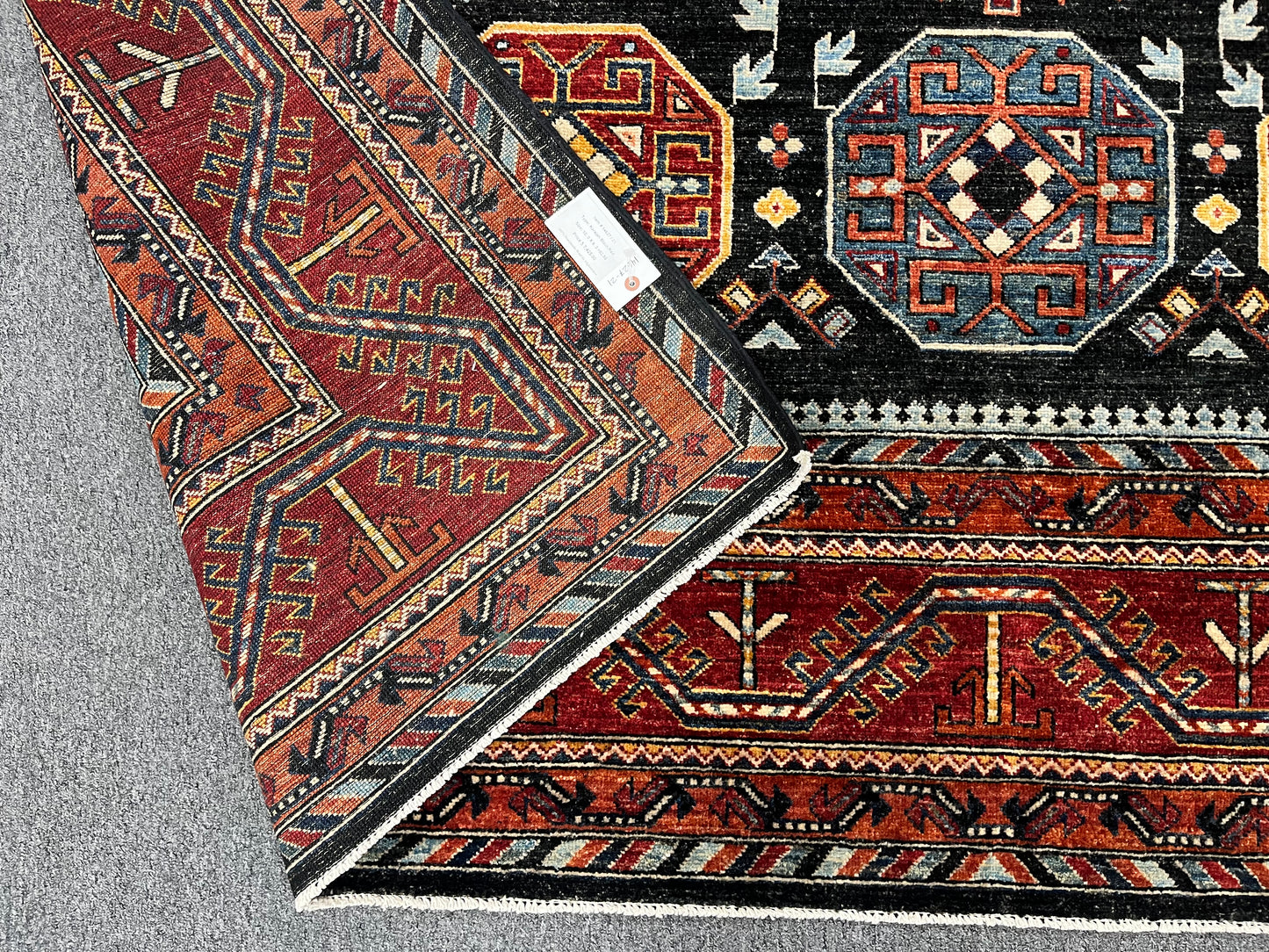 8X10 Afghan Sina Navy Handmade Wool Rug # 14627