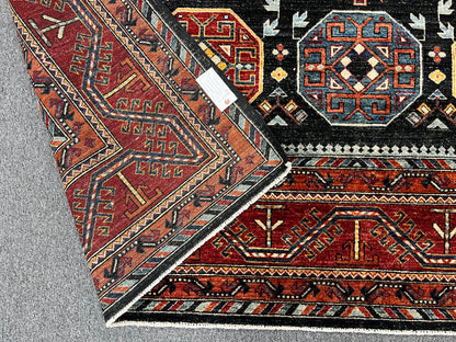 8X10 Afghan Sina Navy Handmade Wool Rug # 14627