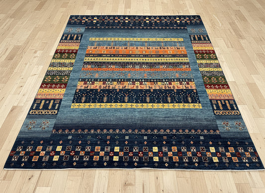 8X10 Afghan Khurjin Gabbeh Handmade Wool Rug # 14634
