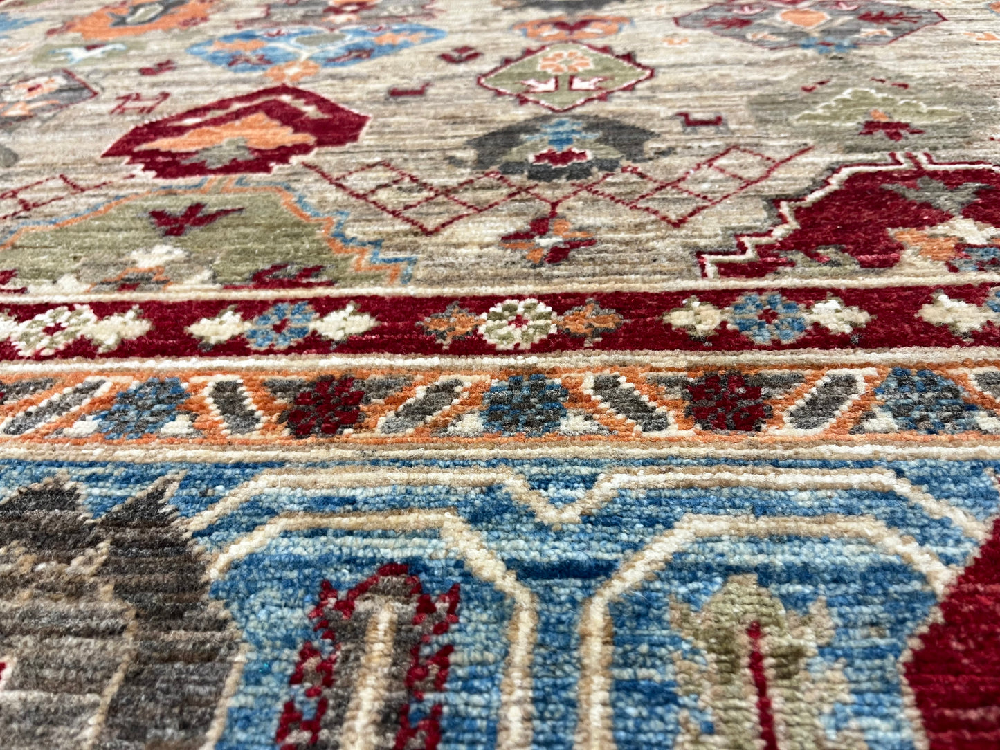 8X10 Mina khani Tribal Light Blue Handmade Wool Rug # 14669