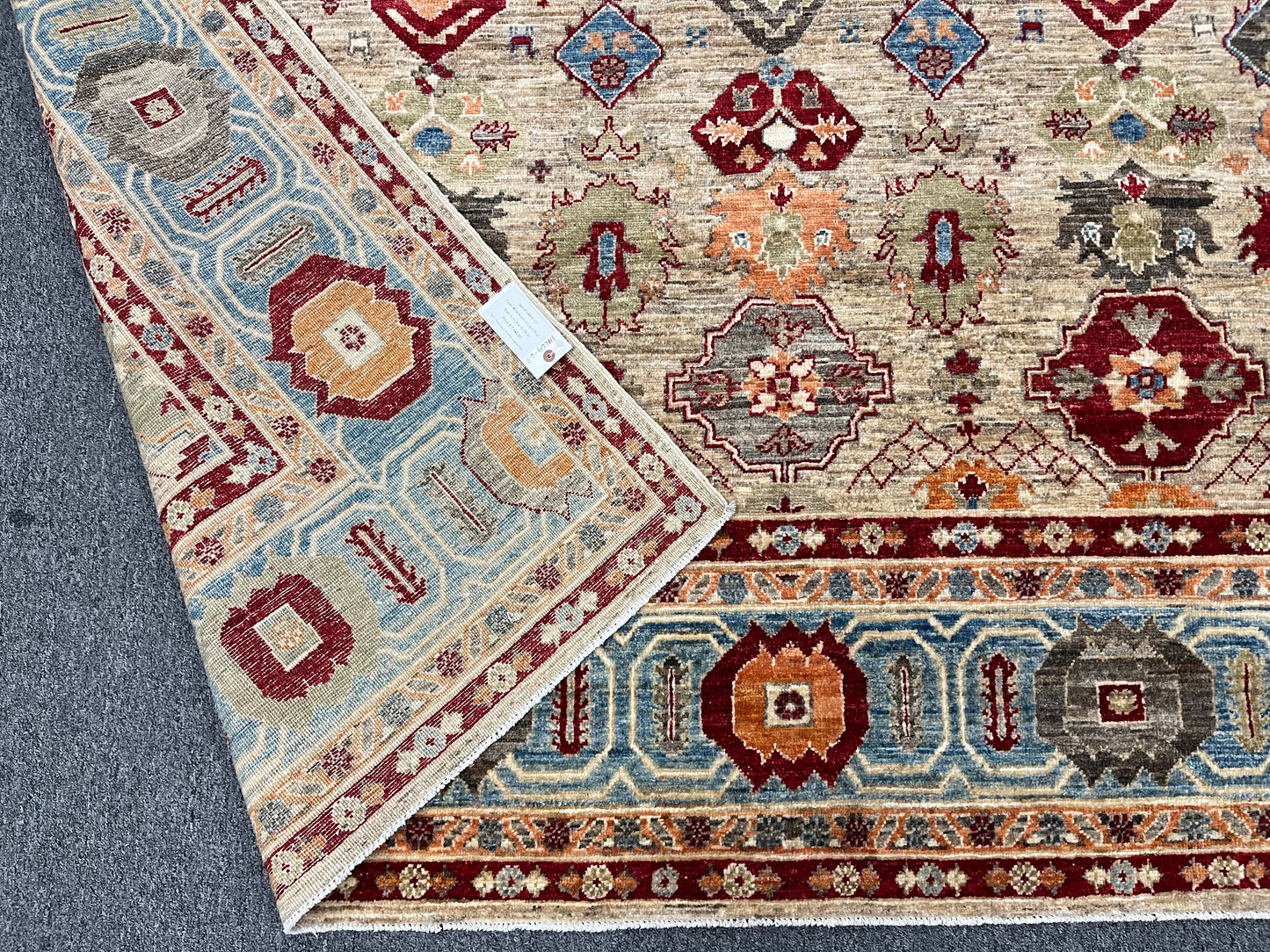 8X10 Mina khani Tribal Light Blue Handmade Wool Rug # 14669