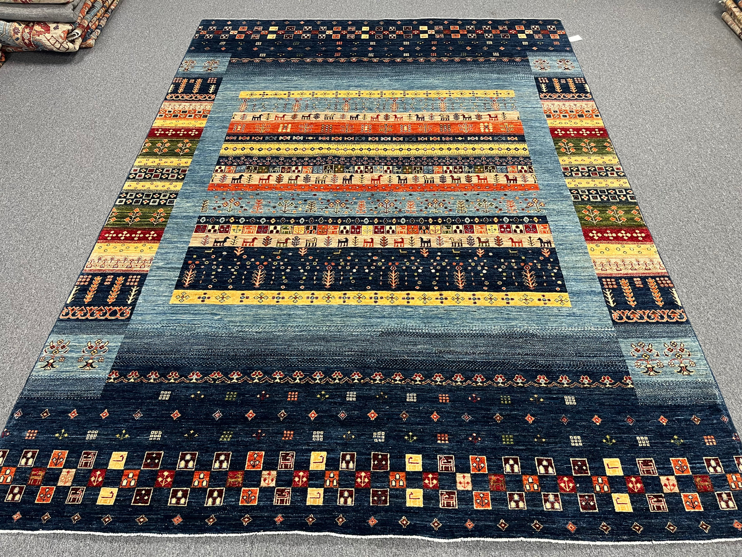 8X11 Afghan Khurjin Gabbeh Handmade Wool Rug # 14667