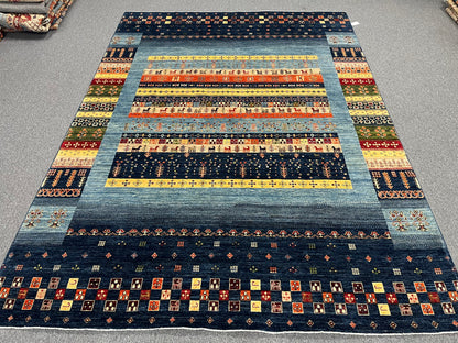 8X11 Afghan Khurjin Gabbeh Handmade Wool Rug # 14667